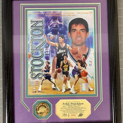 John Stockton Framed Certificate of Authenticity