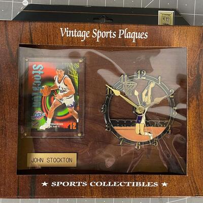 Vintage Sports Plaques John Stockton CLOCK 