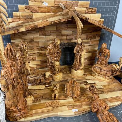 Carved Wooden Nativity Scene from the Holy Land 