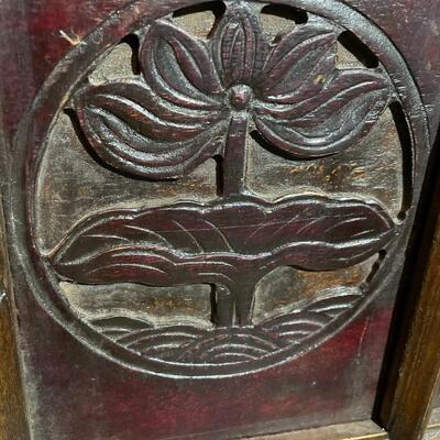 Asian carved table and chair