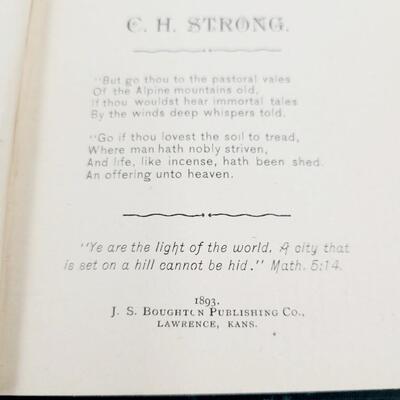 1893 LUX IN TENEBRIS - PUBLISHED IN LAWRENCE KS