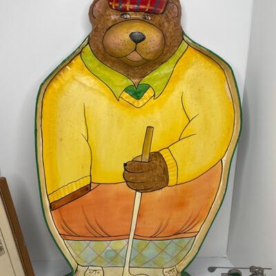 Golf Bear, golfing man, golf poem
