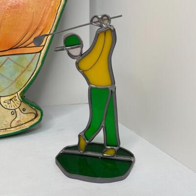Golf Bear, golfing man, golf poem