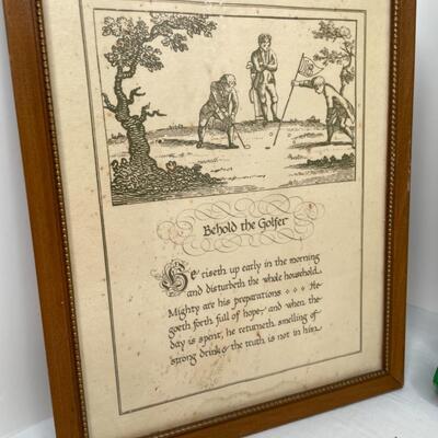 Golf Bear, golfing man, golf poem