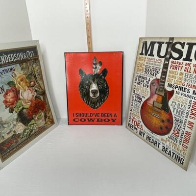 Vintage tin signs