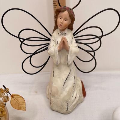 Angel, bird, candle holder