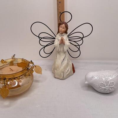 Angel, bird, candle holder
