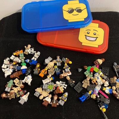 Mixed Large Lot of LEGO Figures with Cases