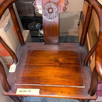 Pair of Asian wooden chairs