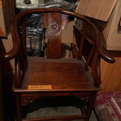Pair of Asian wooden chairs