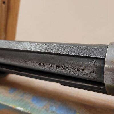 Lot 27: Vintage WINCHESTER Model 12 16-Gauge Pump Action Shotgun with Cutts Compensator Choke Tubes Lyman Gun Sight Corp