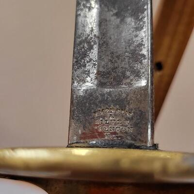 Lot 29: Antique CIVIL WAR Emerson & Silver Trenton NJ Saber w/ Scabbard TRIPLE SIGNED by Dexter F. Mosman