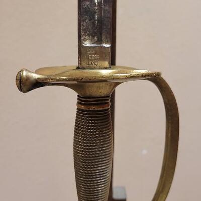 Lot 29: Antique CIVIL WAR Emerson & Silver Trenton NJ Saber w/ Scabbard TRIPLE SIGNED by Dexter F. Mosman