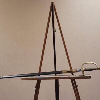 Lot 29: Antique CIVIL WAR Emerson & Silver Trenton NJ Saber w/ Scabbard TRIPLE SIGNED by Dexter F. Mosman