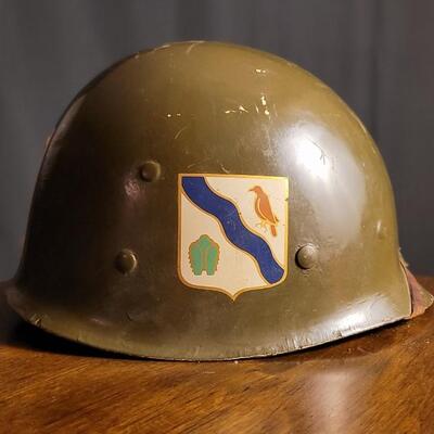 Lot 32: Vintage U.S. Military Combat Hat w/ Original Dual Decals & Lt. Designation Inside