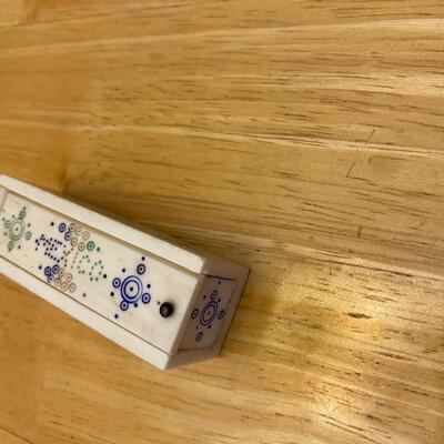 Vintage Hand Carved Miniature Mexico Dominos Set