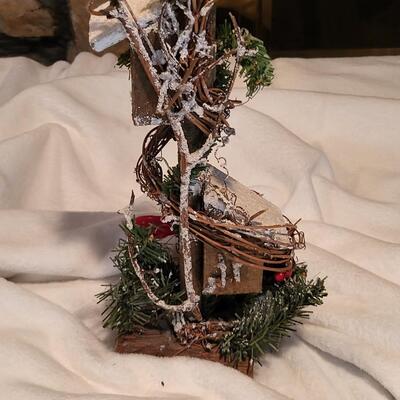 Winter Decoration | Mini birdhouse with Red Bird