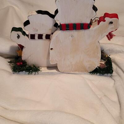 Standing Wooden Snowman Christmas Decoration