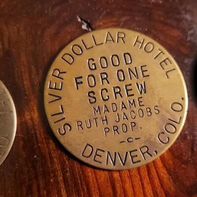 Lot 33: Set of (3) Antique DENVER COLORADO Madame Tokens