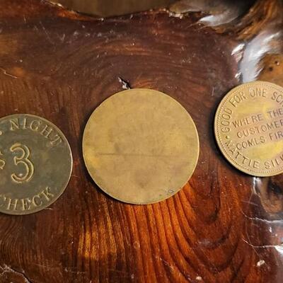Lot 33: Set of (3) Antique DENVER COLORADO Madame Tokens