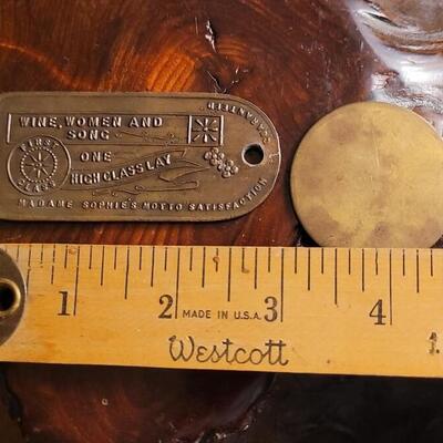 Lot 34: (2) Antique COLORADO Madame Service Tokens