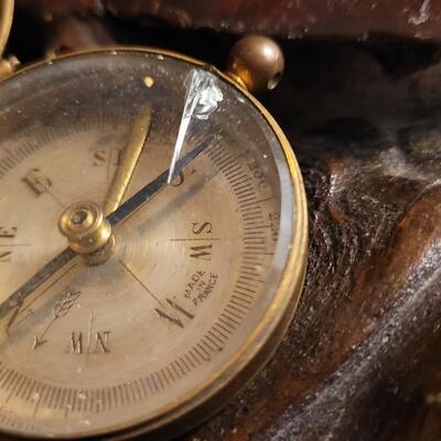 Lot 36: WW2 SCHWAB & WUISCHPARD Compass & Antique Made in France Compassand (1) Stopwatch