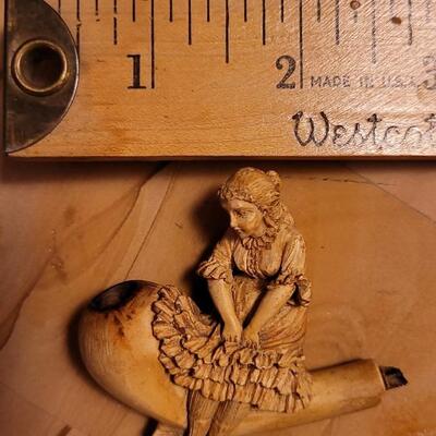 Lot 37: Antique LUDWIG, HARTMAN EIDAM Meerschaum Smoking Carved Woman Pipe w/ Original Case