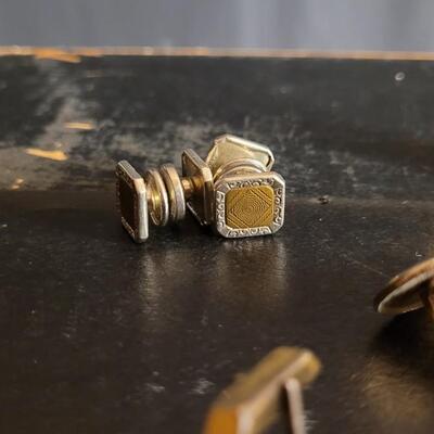 Lot 39: Huge Assortment of Fine Jewelry Fashion Cufflinks and Tie Bars Mid Century Modern