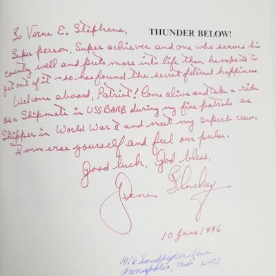 1992 THE THUNDER BELOW THE USS BARB BY ADMIRAL EUGENE B. FLUCKEY HARDBACK - SIGNED?