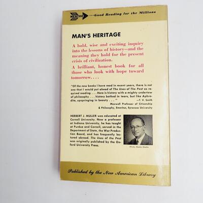 1960 THE USES OF THE PAST by HERBERT J. MULLER PAPERBACK