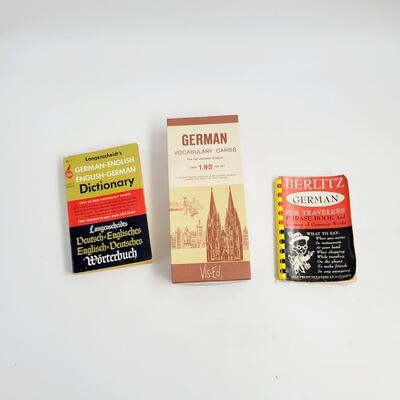 VINTAGE LETS LEARN TO SPEAK GERMAN BUNDLE W/ FLASHCARDS