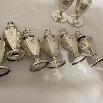 Eight Sterling Silver Salt and Pepper Shakers