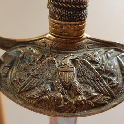 Lot 41: Antique U.S. CIVIL War Sword w/ Sharkskin Handle & Original Scabbard
