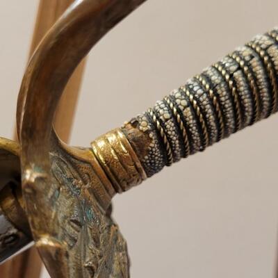 Lot 41: Antique U.S. CIVIL War Sword w/ Sharkskin Handle & Original Scabbard