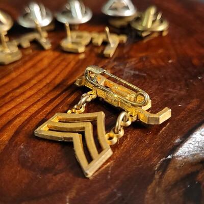 Lot 45: Vintage Assortment of Saint John's Military Academy Pins + USA Drop Stripes Pin