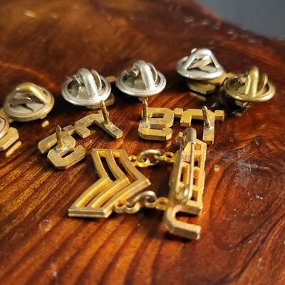 Lot 45: Vintage Assortment of Saint John's Military Academy Pins + USA Drop Stripes Pin