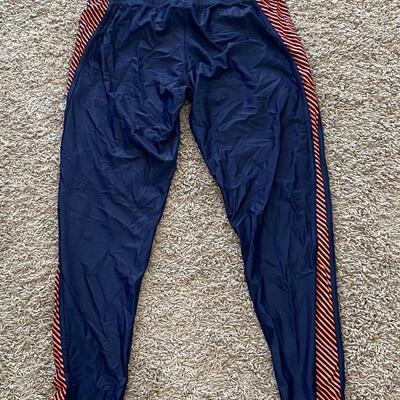 Ladies Woman's NFL Denver Broncos Racer Tank & 7/8 Length Leggings Striped Blue Orange Large