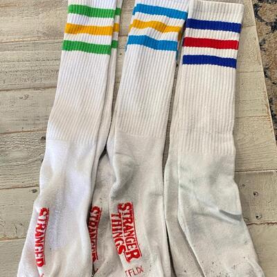 Netflix Stranger Things Striped Knee Socks 1980s Eleven Cosplay