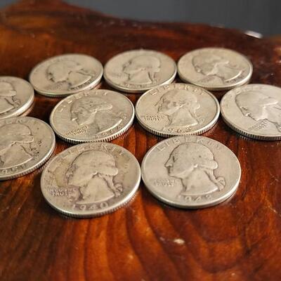 Lot 48: Assortment of (10) Pre-1965 90% Silver Quarters 1940's - 60's LOT #2