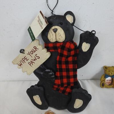Bear Themed Decor: 5 Picture Magnets, Wall Decor, Wood Watermelon, See Saw - New