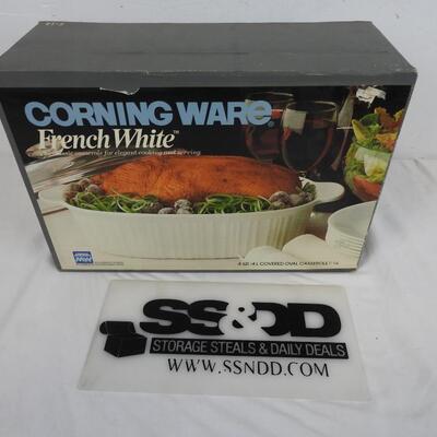 Corning Ware French White 4 Quart Covered Oval Casserole - New