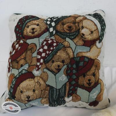 Throw Blankets and Pillow: Winter Bear Pillow, 3 Cozy and Fleece Blankets - New