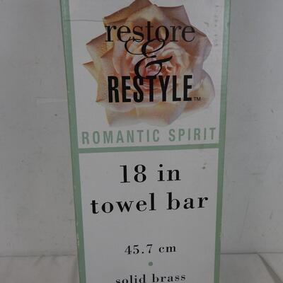 Restore and Restyle 18 inch Tower Bar Solid Brass and Chrome Finish - New