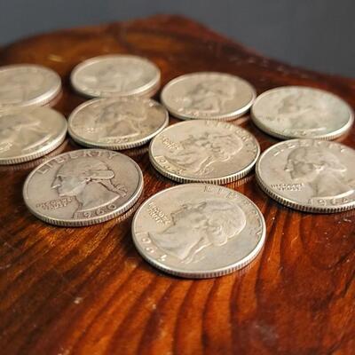 Lot 49: Assortment of (10) Pre-1965 90% Silver Quarters LOT #3
