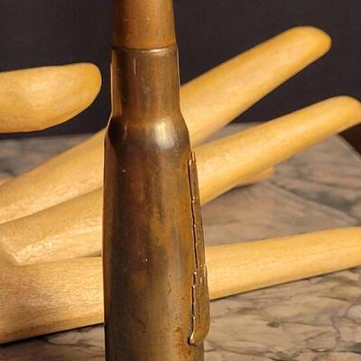Lot 50: Vintage Trench Folk Art Ammunition Cartridge Dagger Letter Opener REIMS France WW2