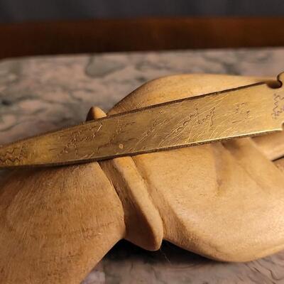 Lot 50: Vintage Trench Folk Art Ammunition Cartridge Dagger Letter Opener REIMS France WW2