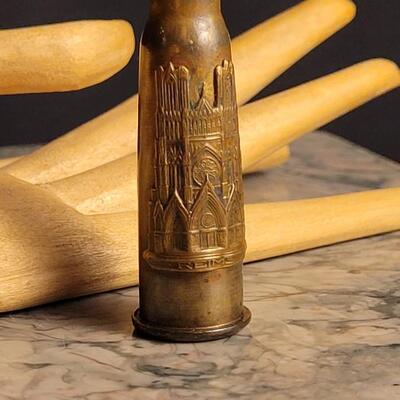 Lot 50: Vintage Trench Folk Art Ammunition Cartridge Dagger Letter Opener REIMS France WW2