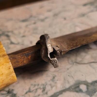 Lot 51: Antique Handcrafted Folk Art Bone Segment Handle Large Knife - Perfect Restoration Project