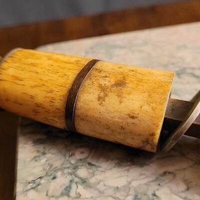Lot 51: Antique Handcrafted Folk Art Bone Segment Handle Large Knife - Perfect Restoration Project