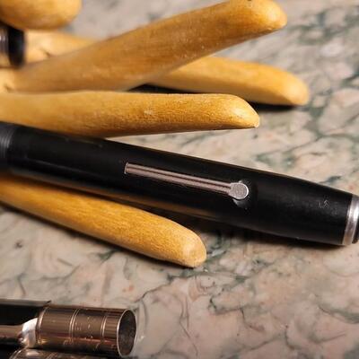 Lot 53: Vintage Office Desk Writing Set - (2) Saint John's Military Academy Mechanical Pencils + ESTERBROOK Fountain Pen